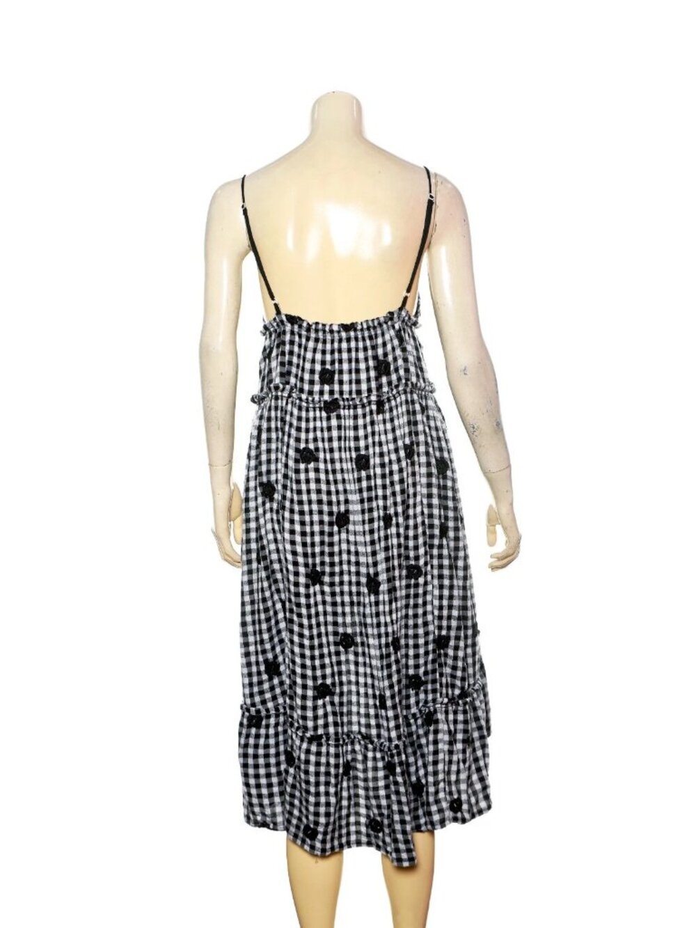 Free People Sweeter Place Dress / Top S 6 Embroidered Plaid High-Low NEW 46274 - Picture 4 of 5